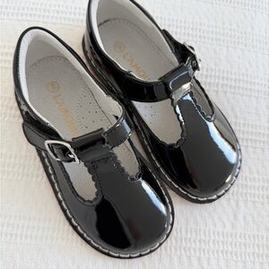 L’Amour Selina Patent Scalloped T-Strap Mary Jane